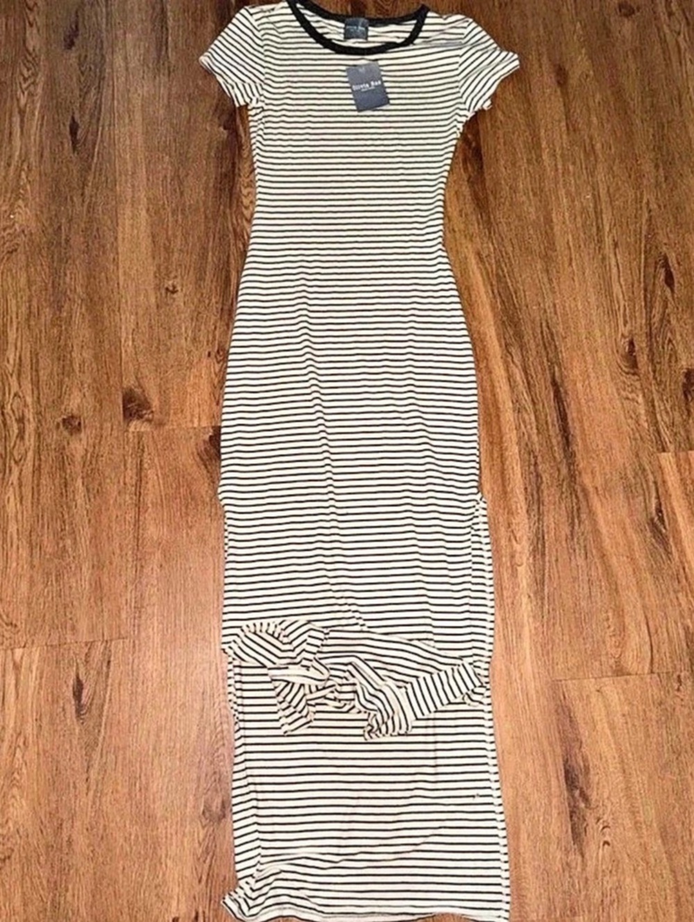 Olivia Rae Striped Maxi Dress in White & Black Size Small NWT